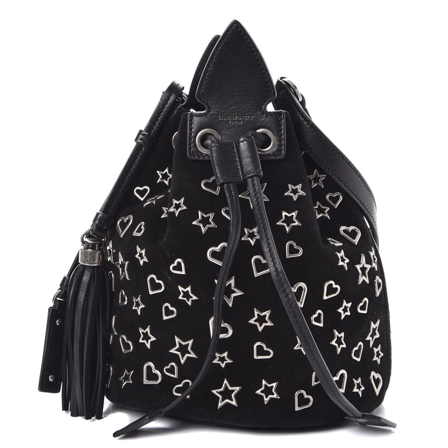 Suede Small Anja Bucket Bag Black