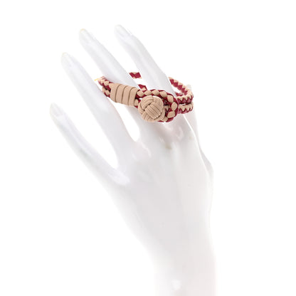 Bottega Veneta Nappa Intrecciato Two Tone Bracelet Bordeaux Beige 3 of 4