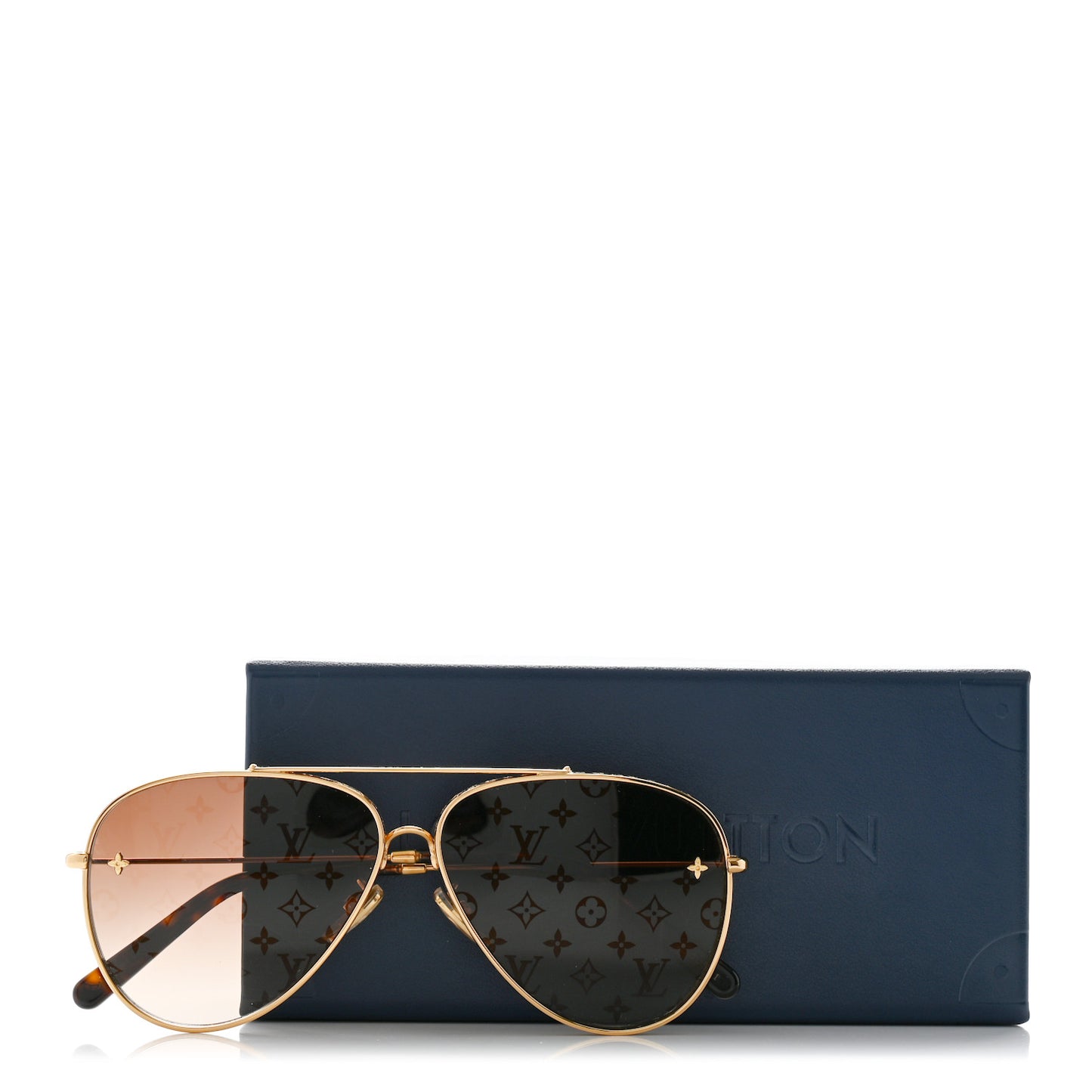 Metal The LV Pilot Sunglasses Z1619U Gradient Brown Monogram