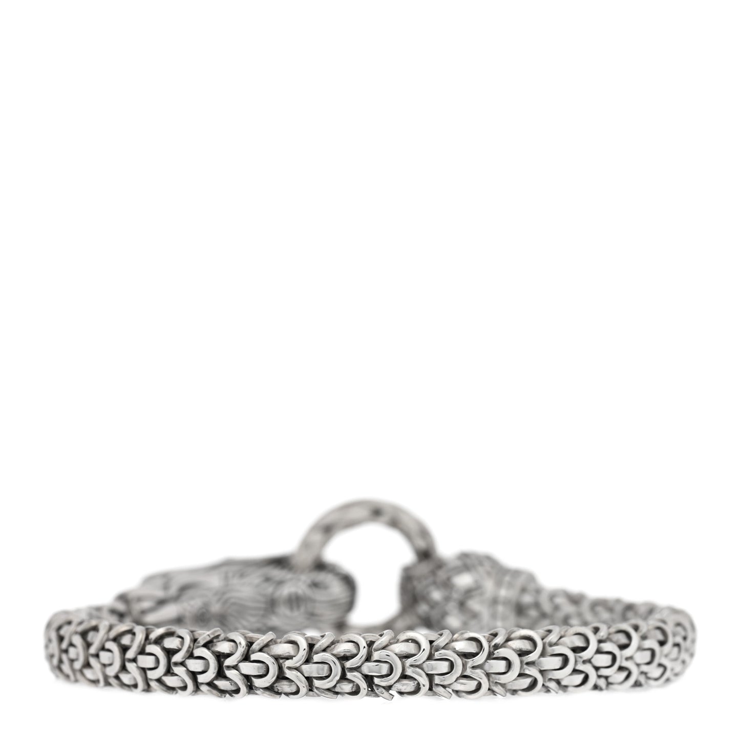Sterling Silver Diamond Naga Dragon Head Bracelet