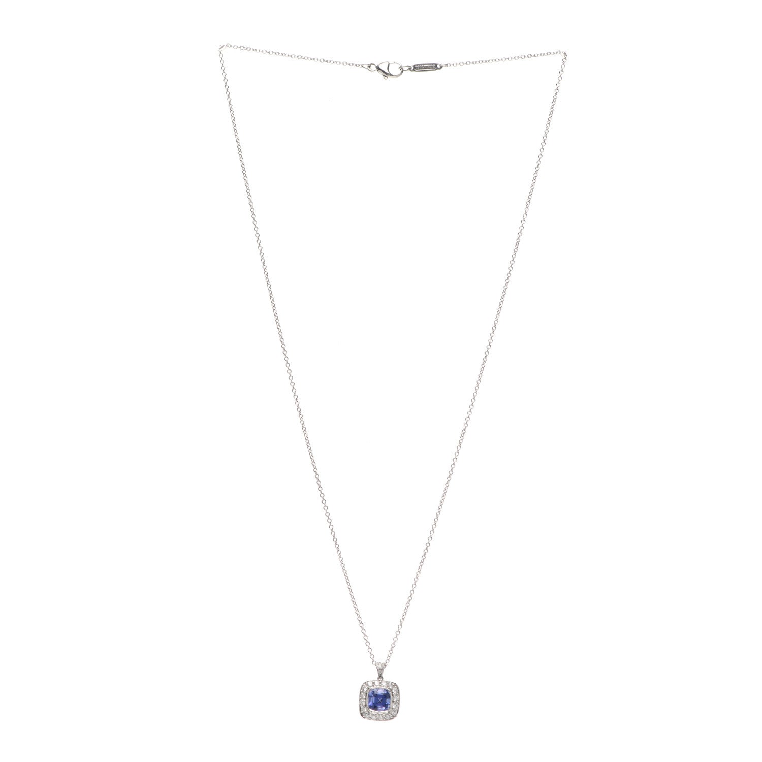 Tiffany Platinum Diamond Tanzanite Legacy Pendant Necklace 3 of 6