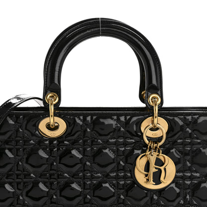 Christian Dior Patent Cannage Large Lady Dior Black 8 of 15