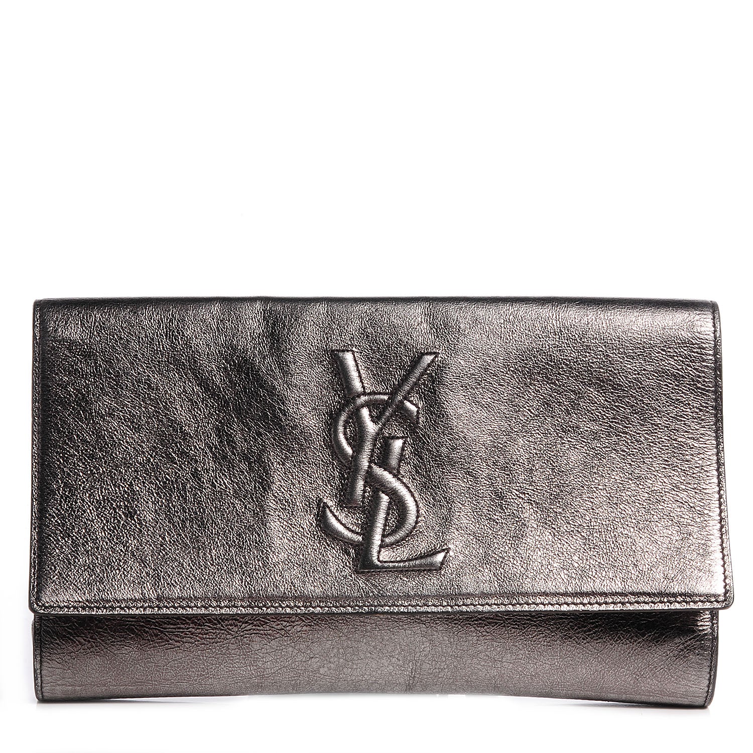 Saint Laurent Metallic Belle de Jour Clutch Dark Silver 1 of 7