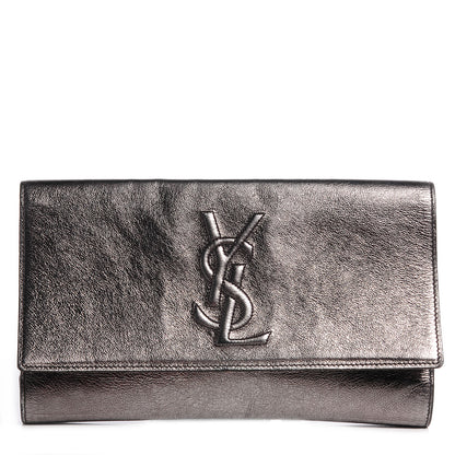 Saint Laurent Metallic Belle de Jour Clutch Dark Silver 1 of 7
