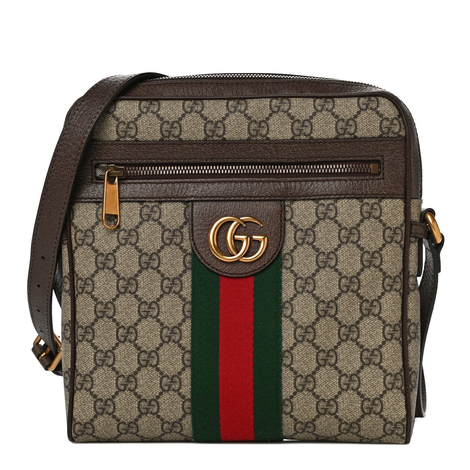 Gucci GG Supreme Monogram Web Small Ophidia Messenger Bag Brown 1 of 16