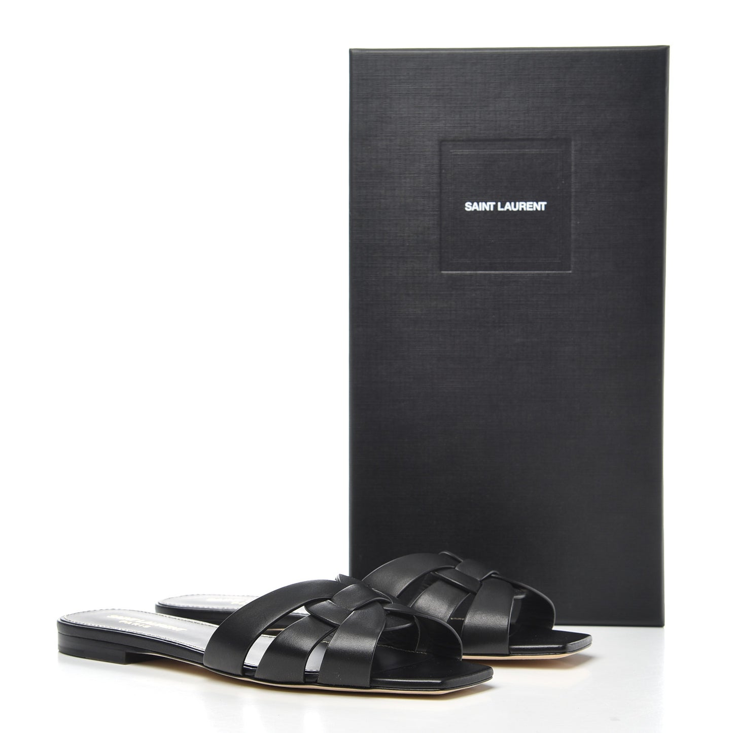 Calfskin Tribute 05 Slide Sandals 37 Black