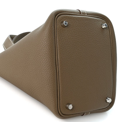 Hermes Taurillon Clemence Picotin Lock 18 PM Etoupe 9 of 10