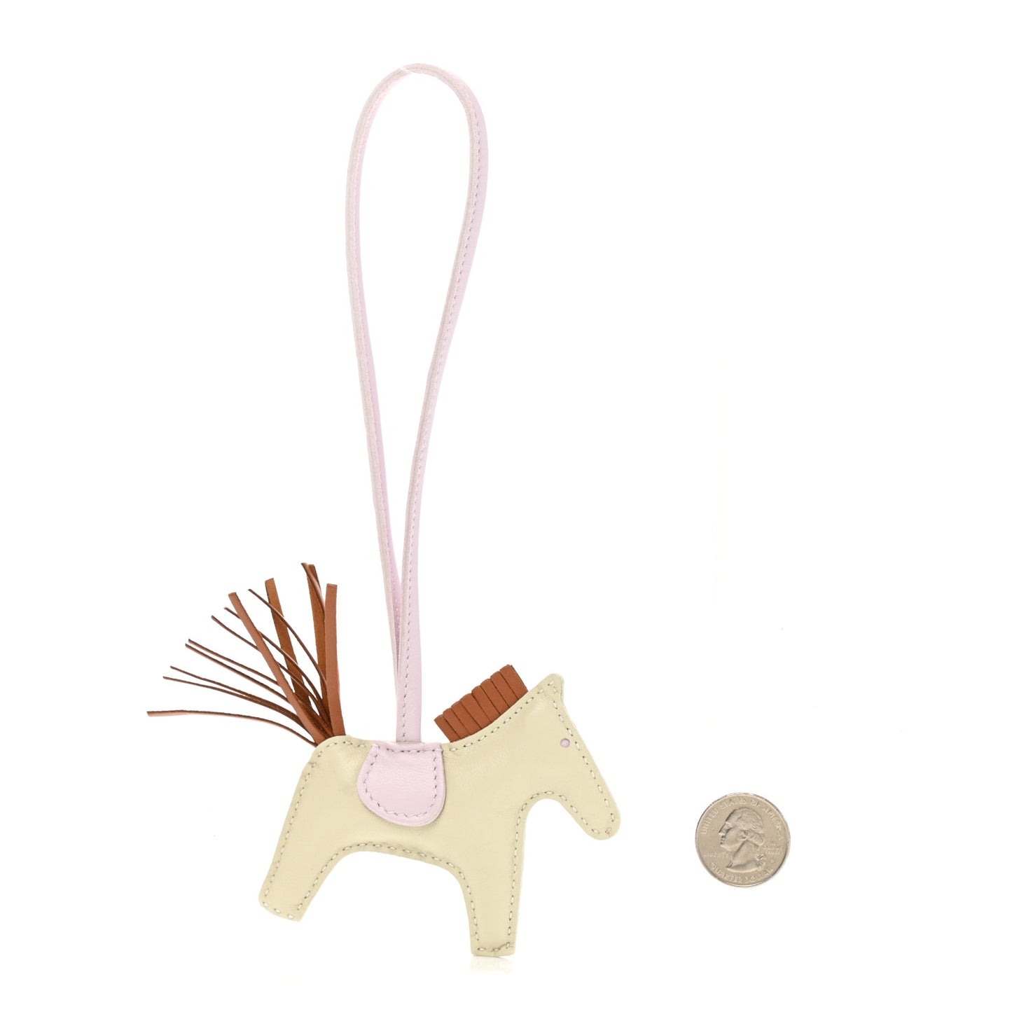 Milo Lambskin Grigri Rodeo Horse Bag Charm PM Craie Gold Mauve Pale