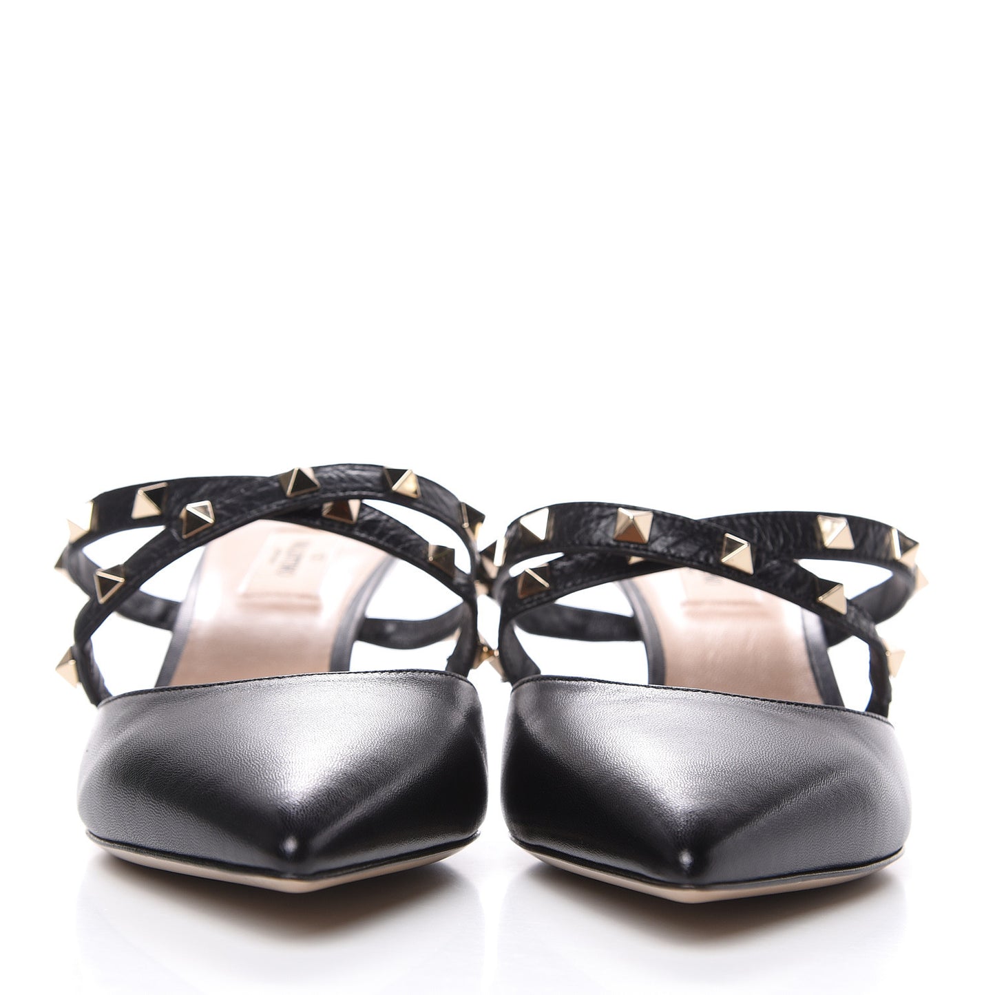Nappa Rockstud Criss Cross 55mm Mules 40 Black