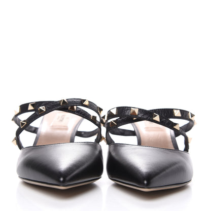 Valentino Garavani Nappa Rockstud Criss Cross 55mm Mules 40 Black 2 of 9