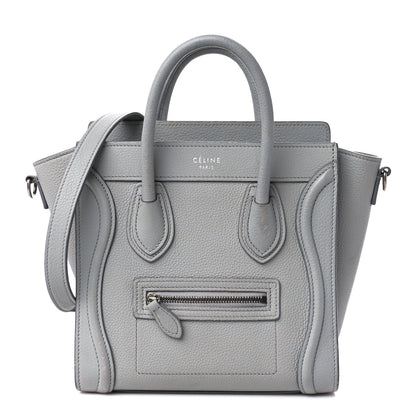 Celine Drummed Calfskin Nano Luggage Pearl Blue 1 of 10