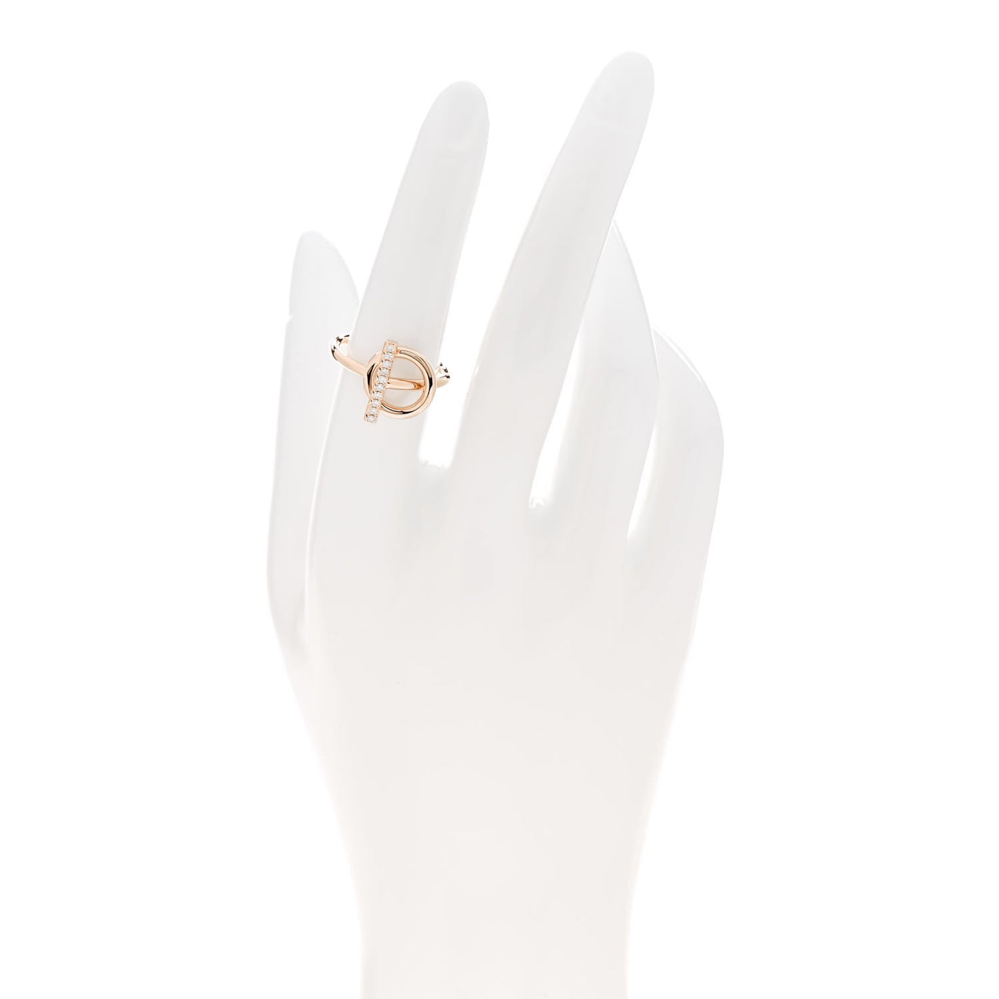 18K Rose Gold Diamond PM Echappee Ring 52 6