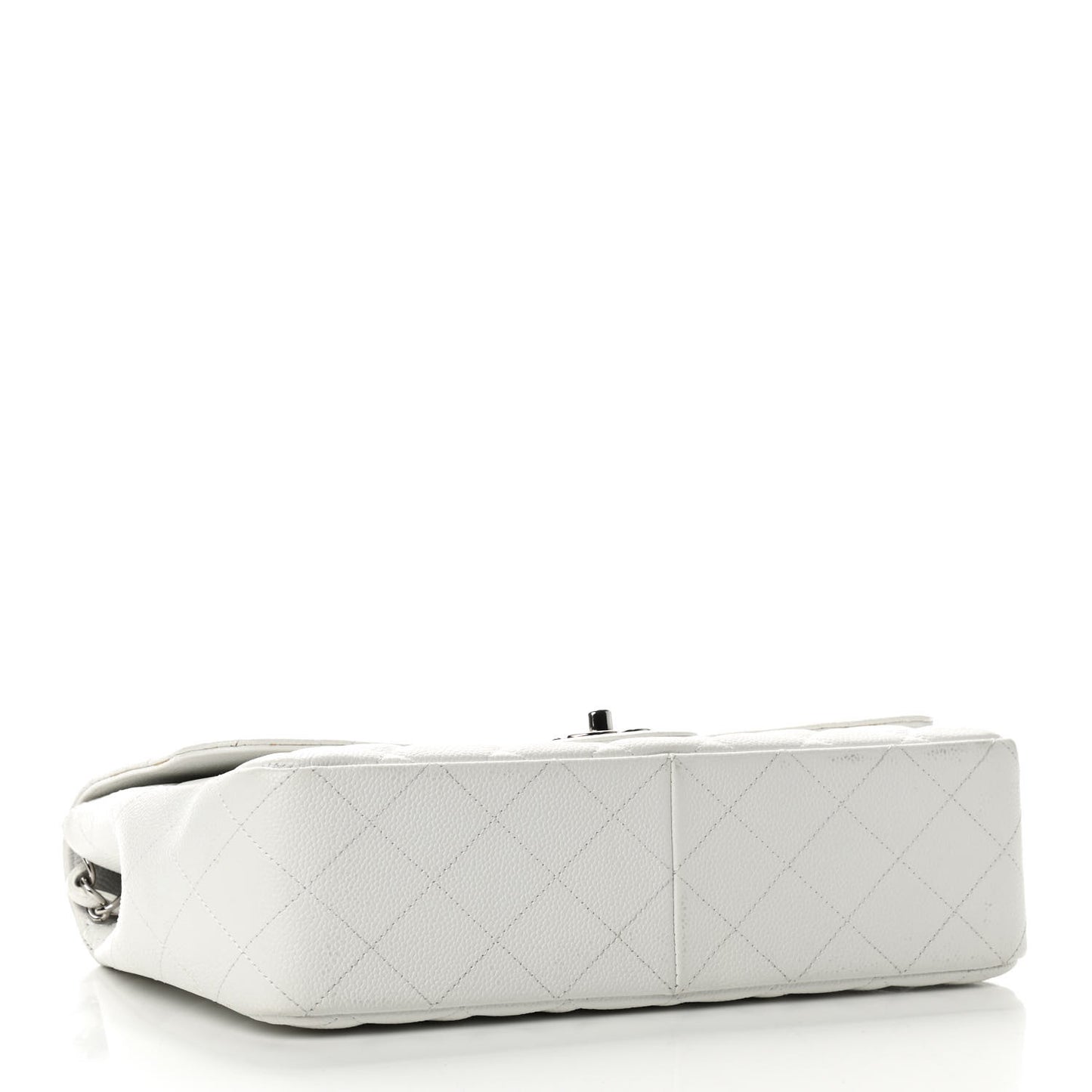 Caviar Quilted Jumbo Single Flap White