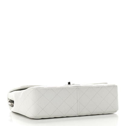 Chanel Caviar Quilted Jumbo Single Flap White 4 of 13