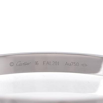 Cartier 18K White Gold LOVE Bracelet 16 5 of 7