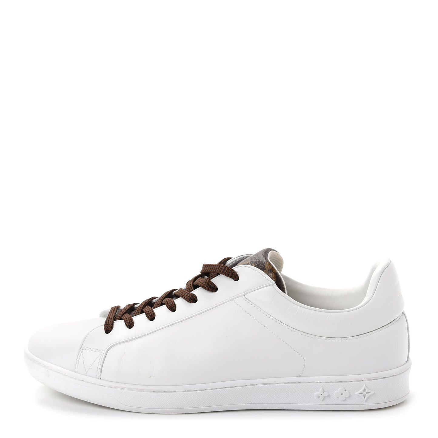 Mens Calfskin Monogram Luxembourg Sneakers 7.5 White