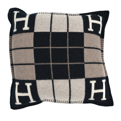 Hermes Wool Cashmere Avalon III Pillow PM Ecru Black 1 of 4