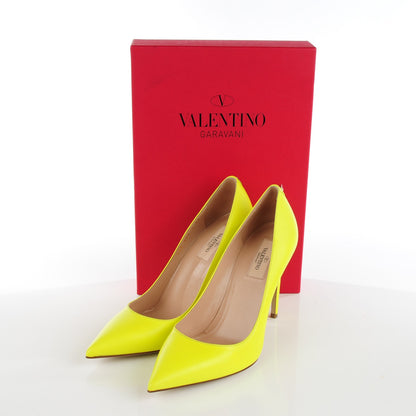 Valentino Garavani Matte Calfskin Rockstud New Plain 100mm Pumps 39 Yellow 8 of 8