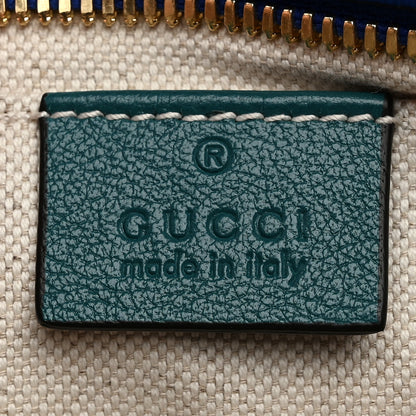 Gucci Azalea Calfskin Enamel Matelasse Diagonal Small Torchon GG Marmont Chain Shoulder Bag Imperial Blue Pavone 6 of 10