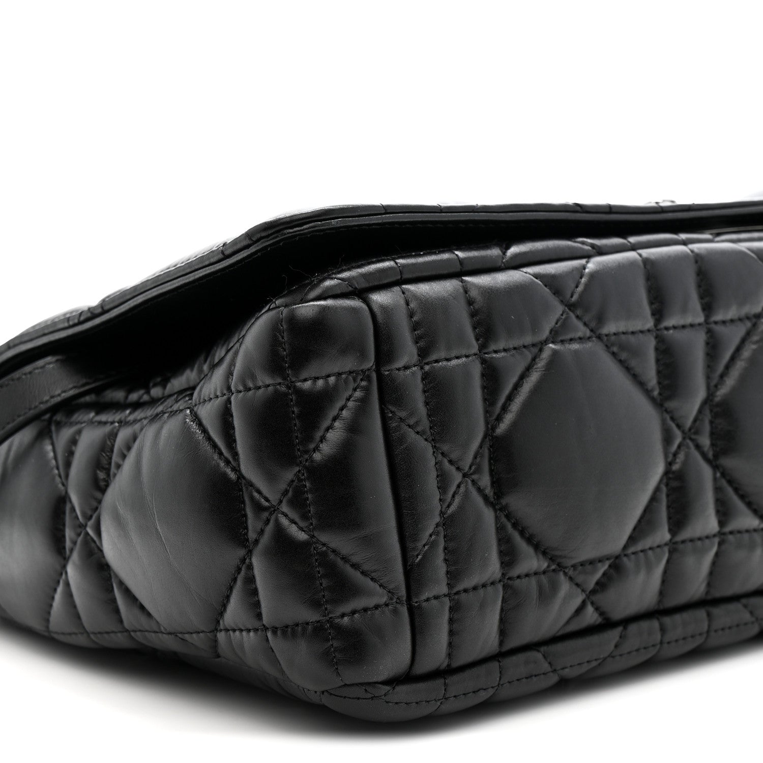 Christian Dior Calfskin Macrocannage Large Caro Bag Black 9 of 10