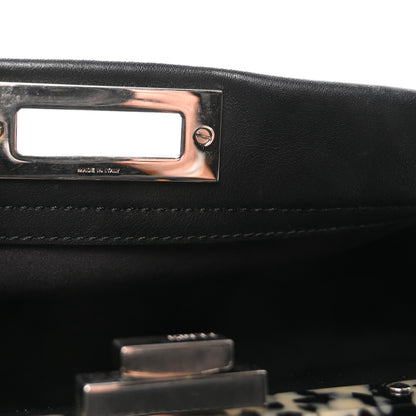 Fendi Vitello Dolce Shiny Nappa Plexglass Granite Medium Peekaboo Iconic Satchel Black 7 of 10