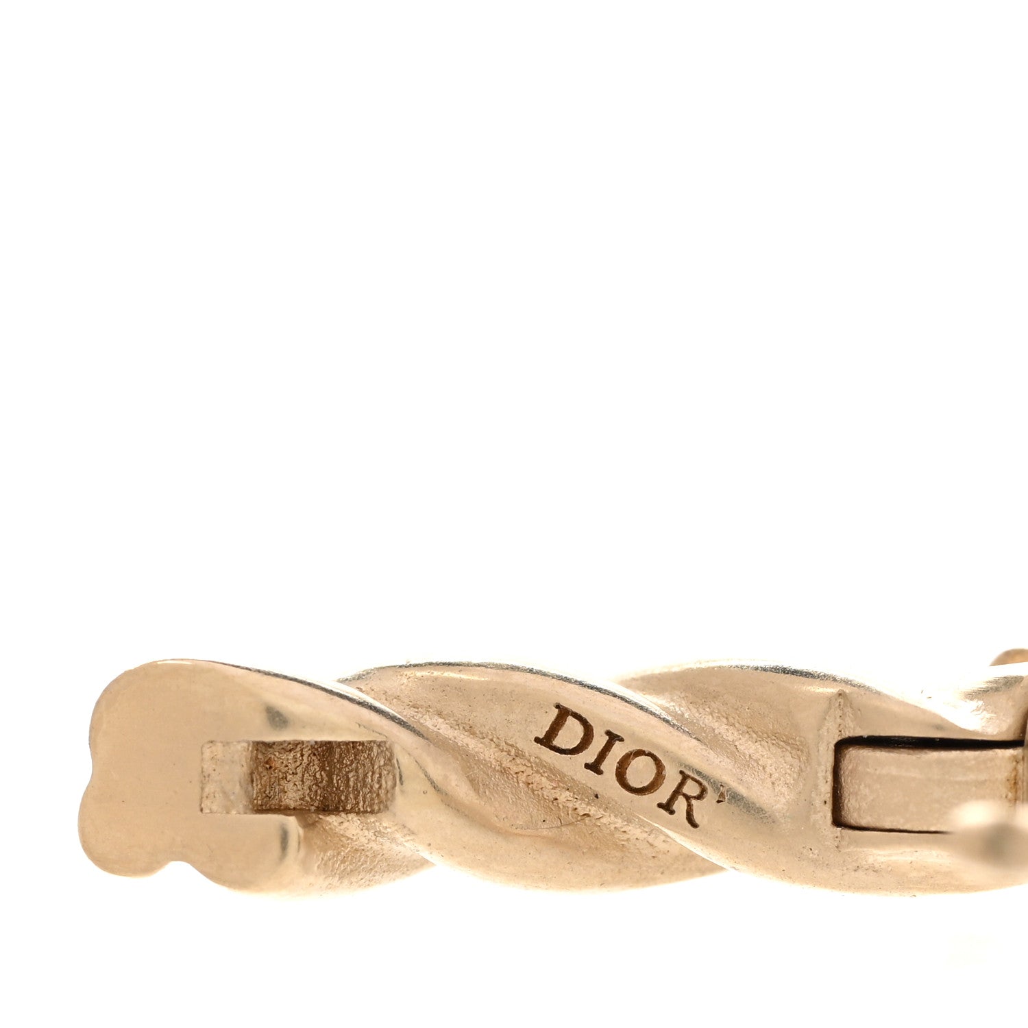Christian Dior Metal Hoop Earrings Gold 4 of 4