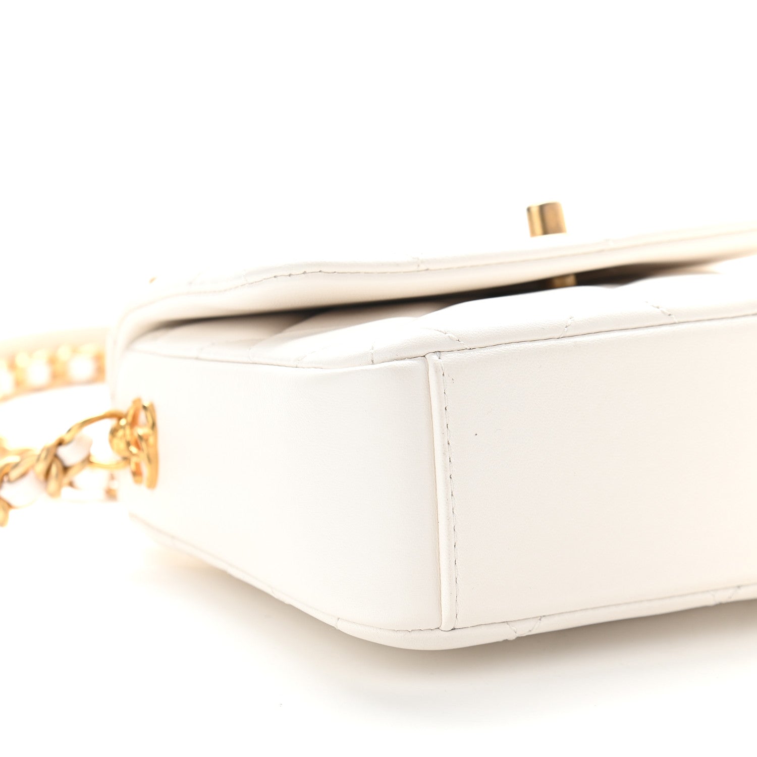 Chanel Lambskin Quilted Mini Side Note Flap White 6 of 7