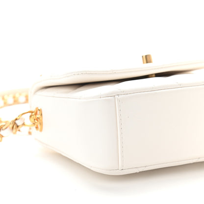 Chanel Lambskin Quilted Mini Side Note Flap White 6 of 7