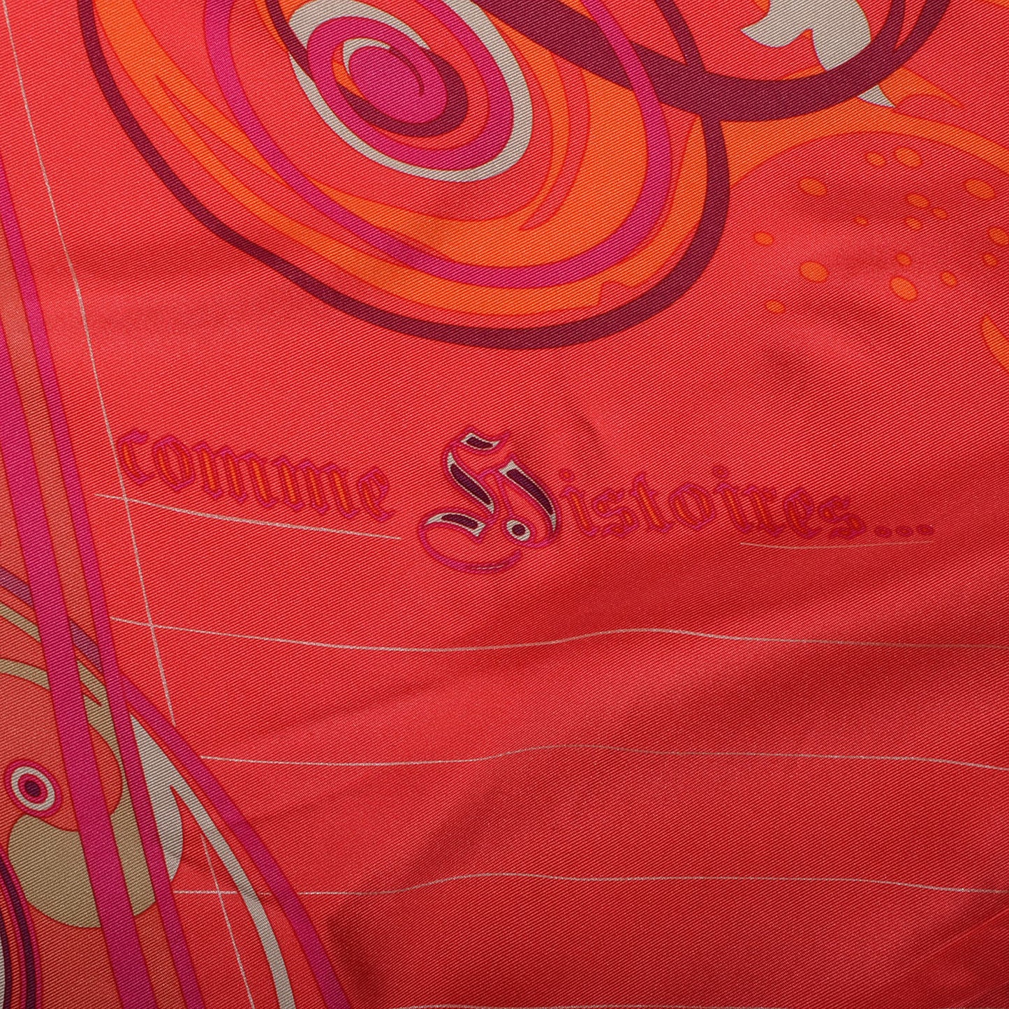 Silk Comme Histoires Scarf 90 Rouge Prune Orange