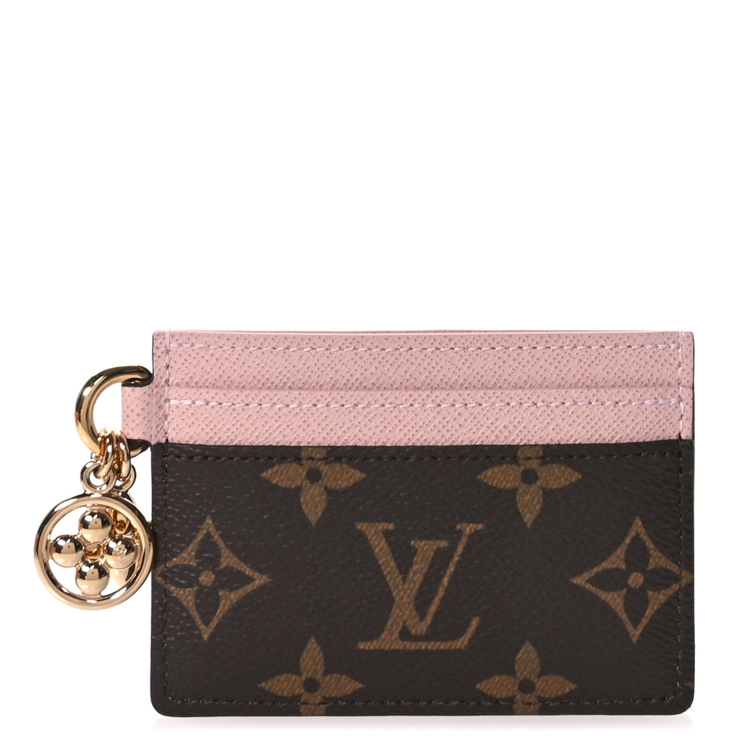 Louis Vuitton Monogram LV Charms Card Holder Rose Ballerine 1 of 7