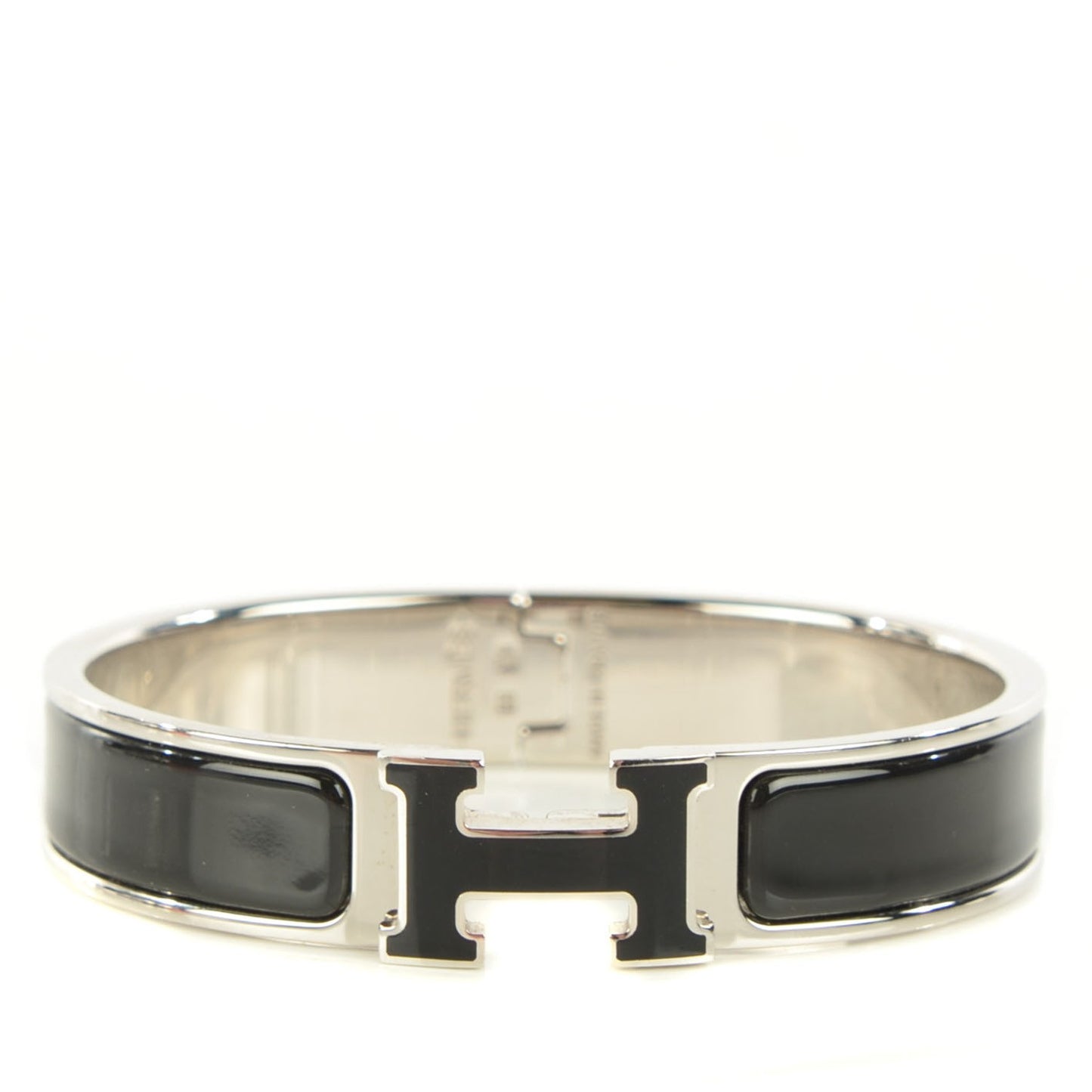 Enamel Narrow Clic Clac H Bracelet PM Black