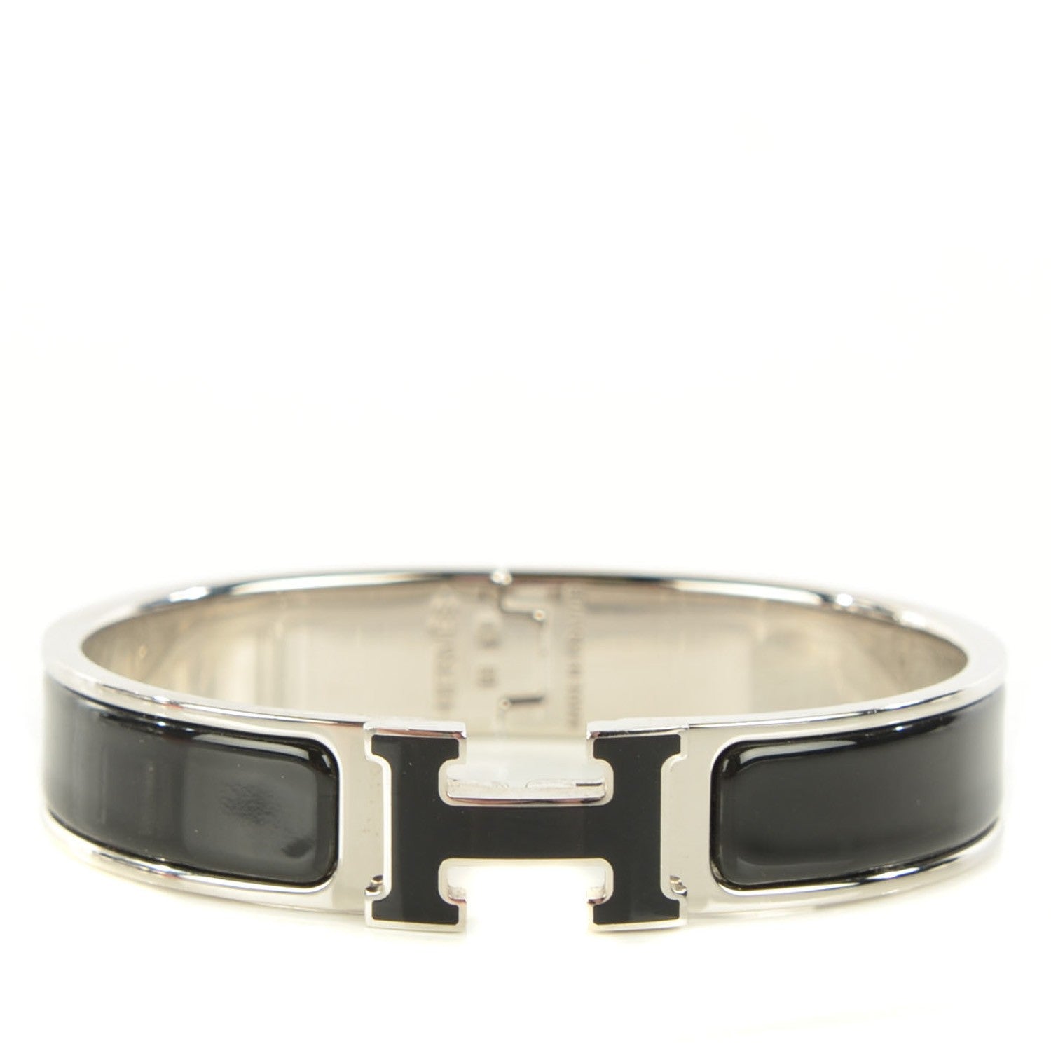 Hermes Enamel Narrow Clic Clac H Bracelet PM Black 1 of 7