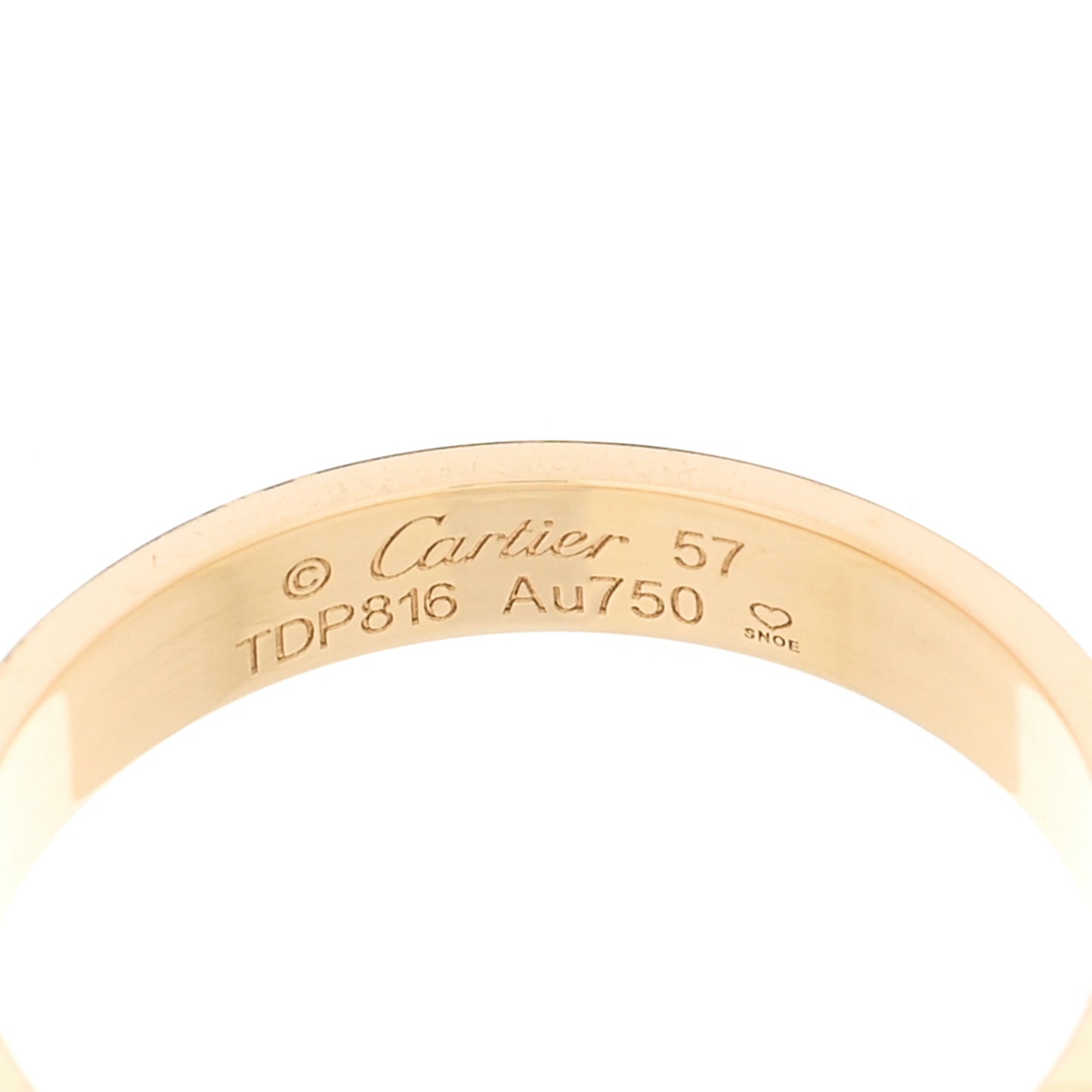 18K Yellow Gold 3.5mm LOVE Wedding Band Ring 57 8