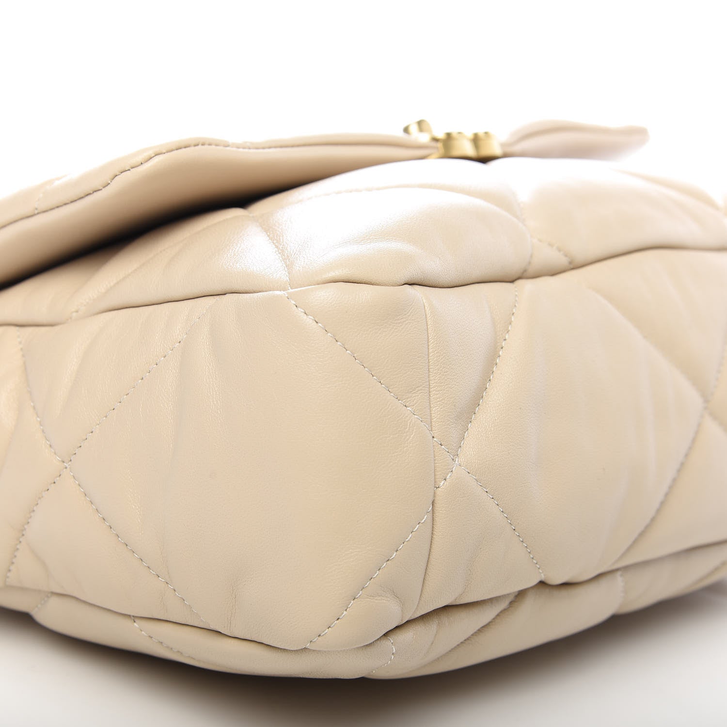 Chanel Quilted Large 19 Flap Beige 6 of 10
