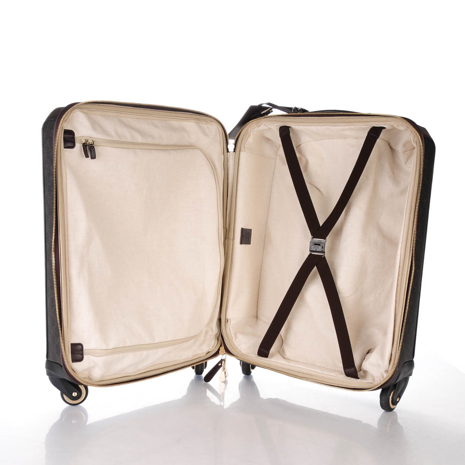 Gucci GG Supreme Monogram Four Wheel Carry On Suitcase Dark Brown 6 of 14