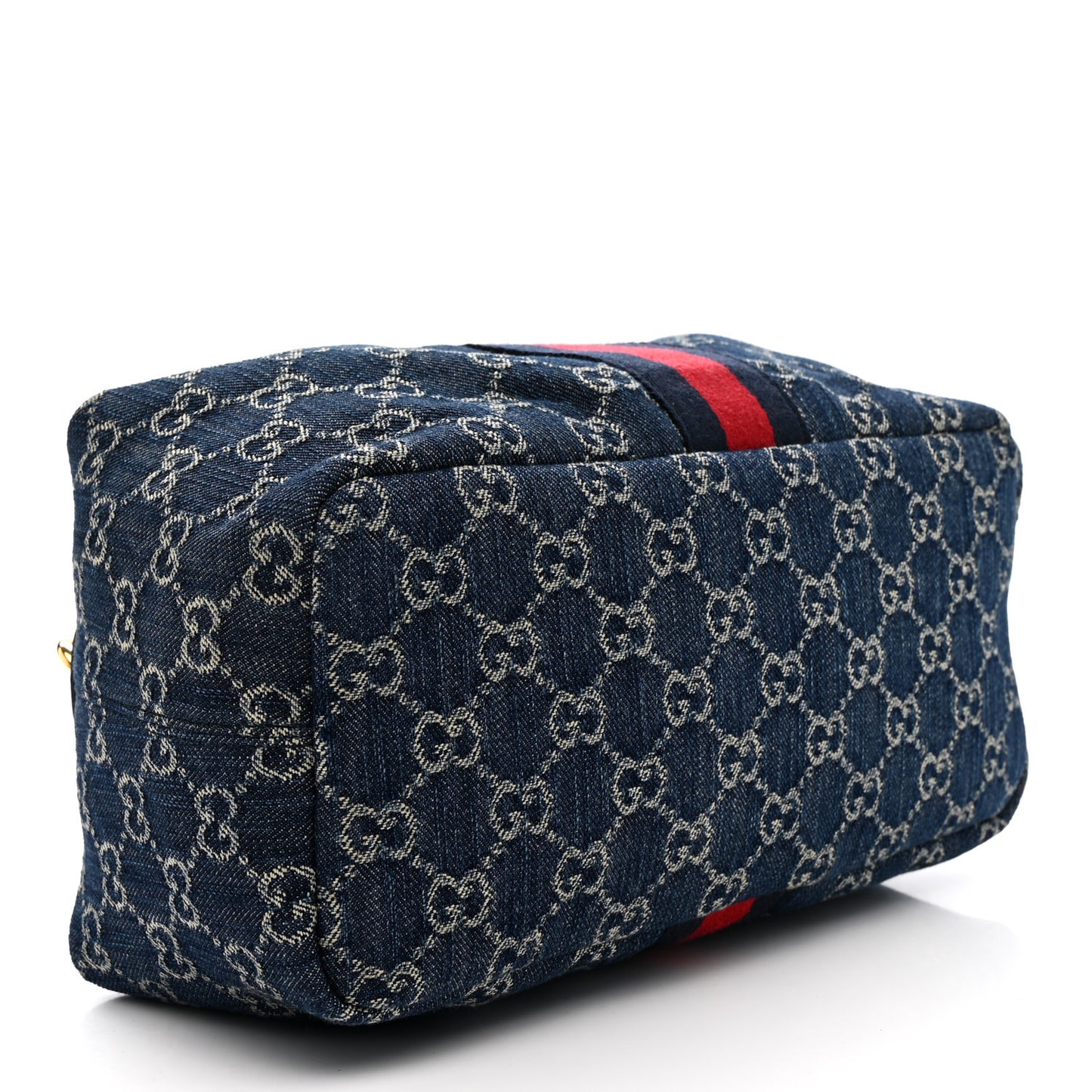 Denim GG Monogram Web Medium Vanity Blue