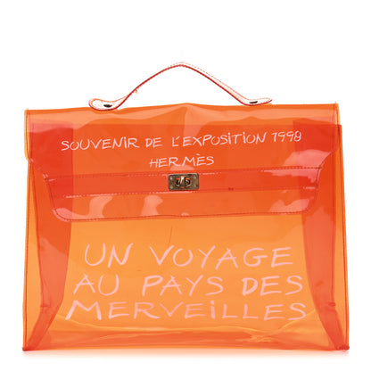 Hermes Vinyl Souvenir De L'Exposition Kelly Orange 1 of 13