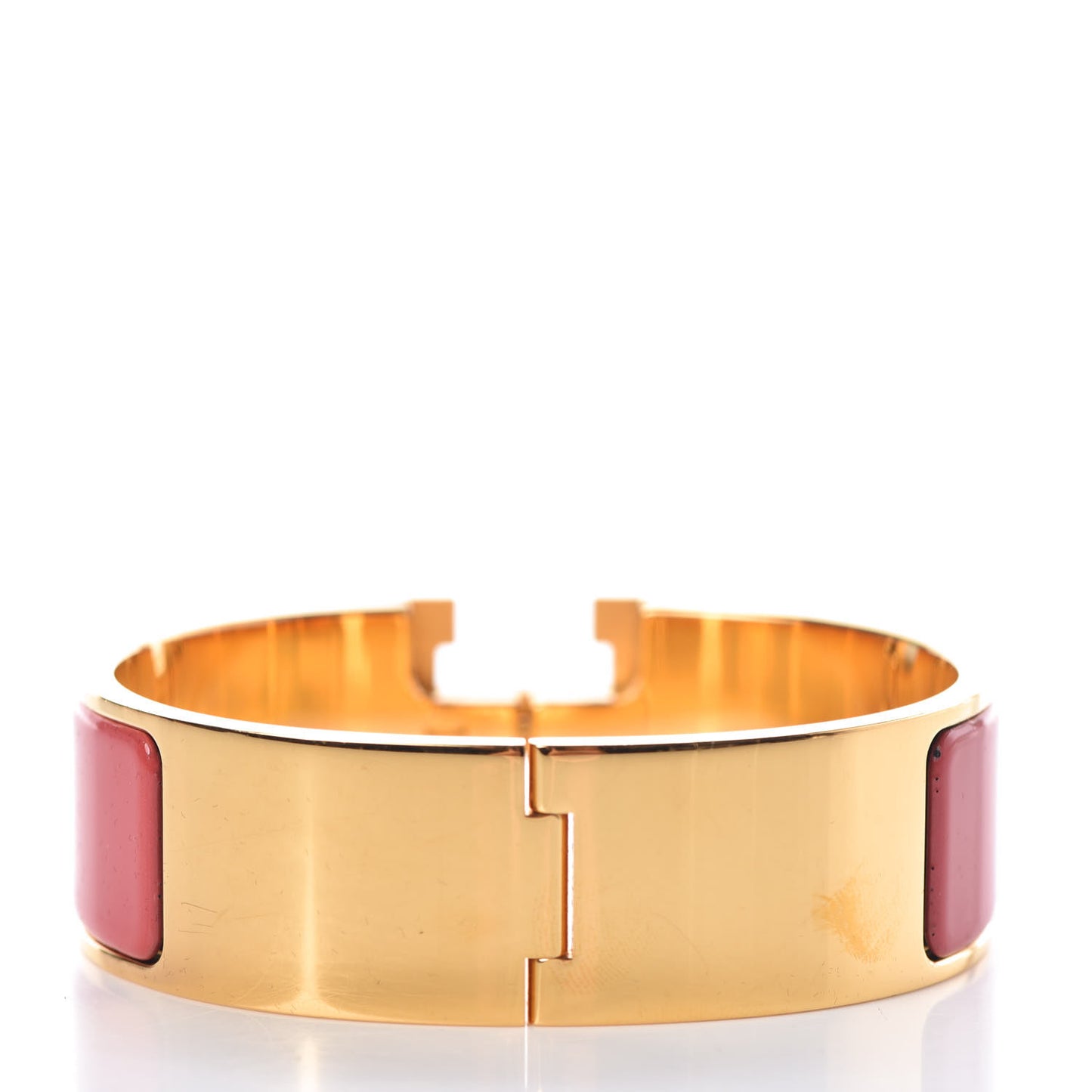 Enamel Wide Clic Clac H Bracelet PM Rouge Corail