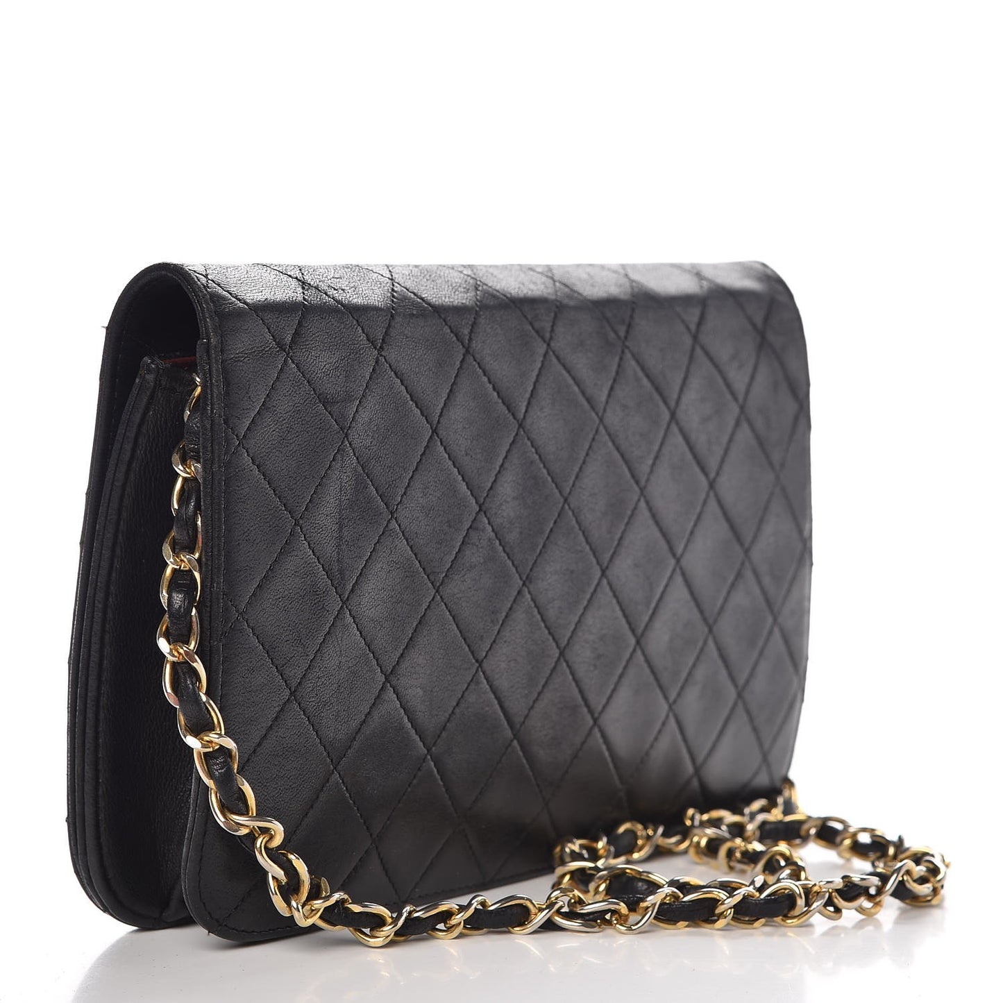 Lambskin Quilted Wallet On Chain WOC Black