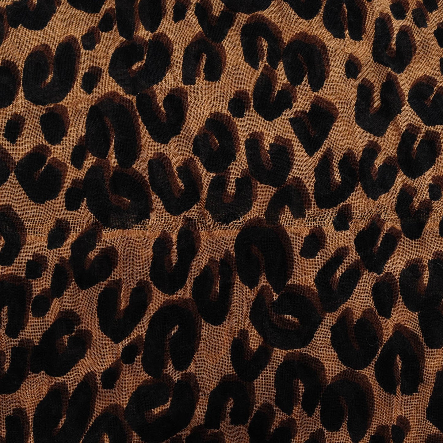 Cashmere Silk Leopard Stole Brown