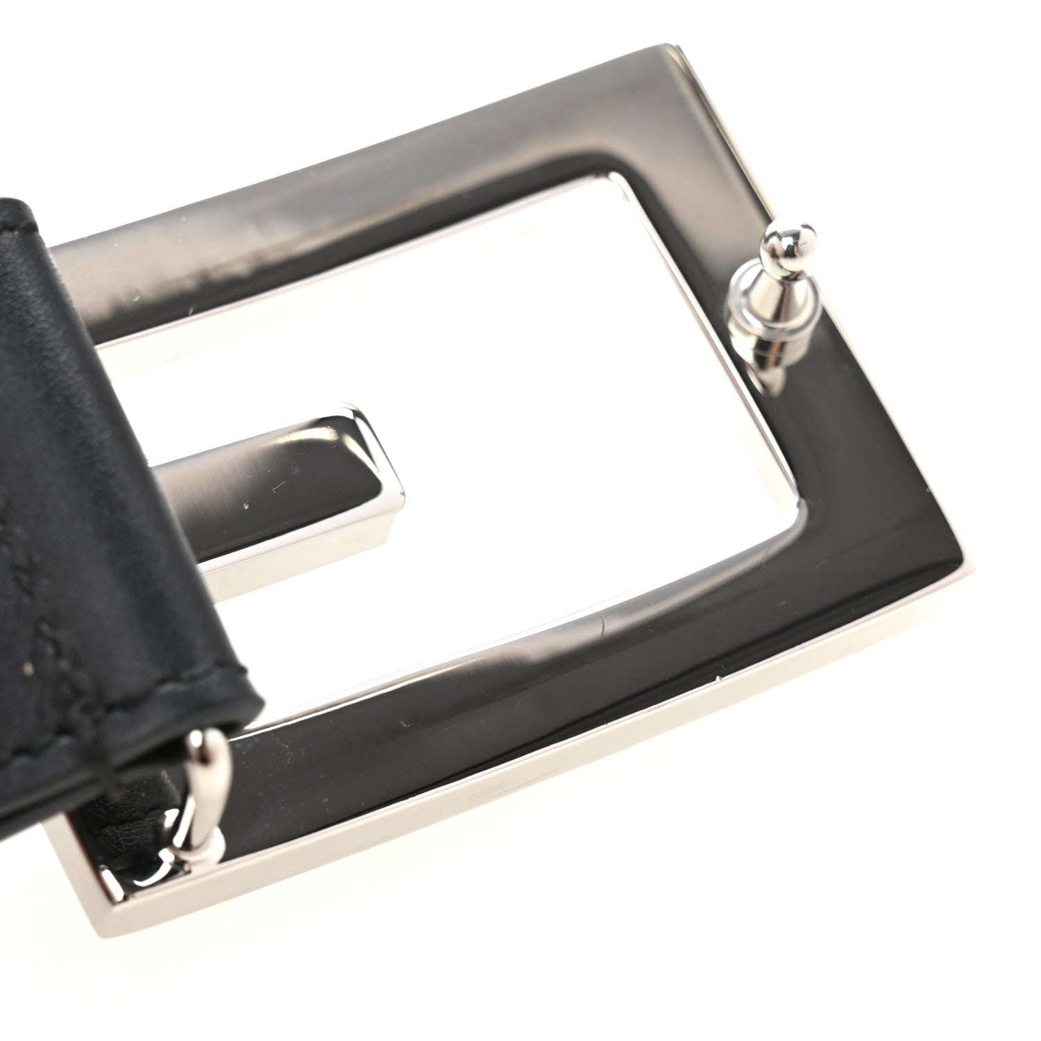 Gucci Calfskin Crystal Square G Madelyn Belt 90 36 Black 6 of 7
