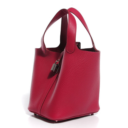 Hermes Taurillon Clemence Picotin Lock 18 PM Rubis 3 of 11