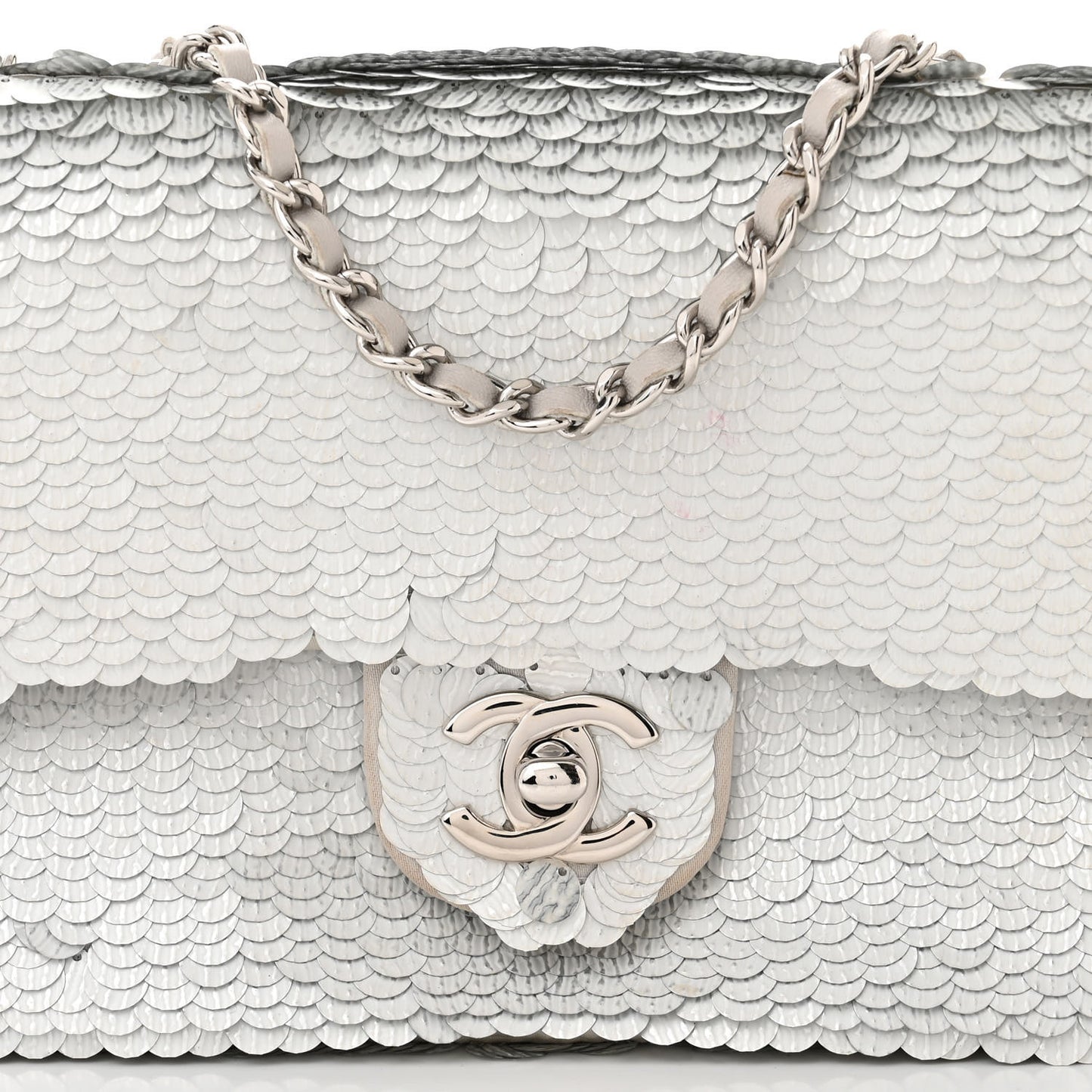 Sequin Paillette Small Flap Grey