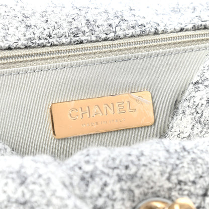 Chanel Tweed Quilted Medium Chanel 19 Flap Grey Ecru 6 of 11