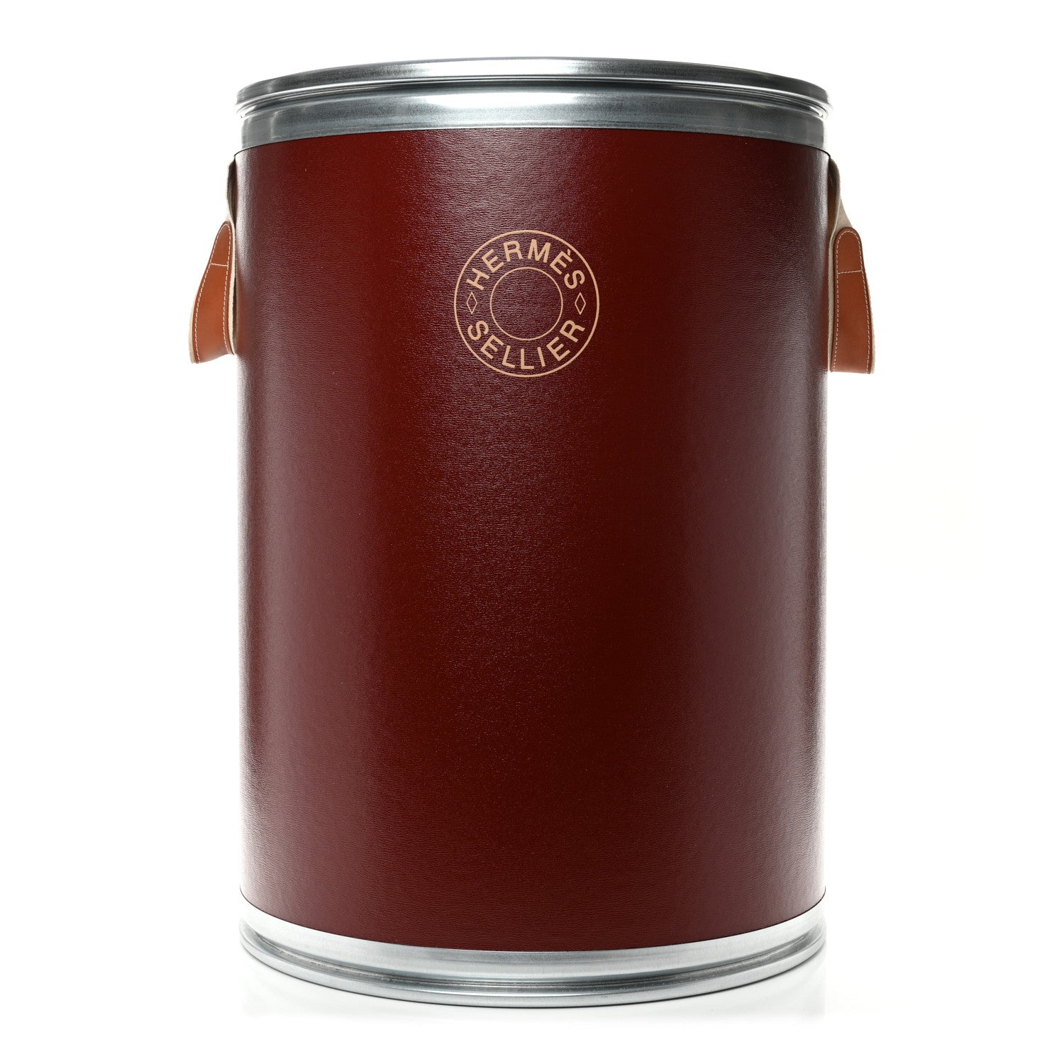 Hermes Kraft Paper Metal Canvas Saddle Box Rouge H 1 of 13
