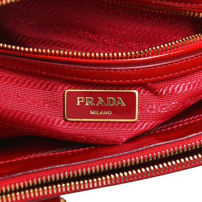 Prada Saffiano Vernice Mini Galleria Double Zip Tote Rosso 6 of 15