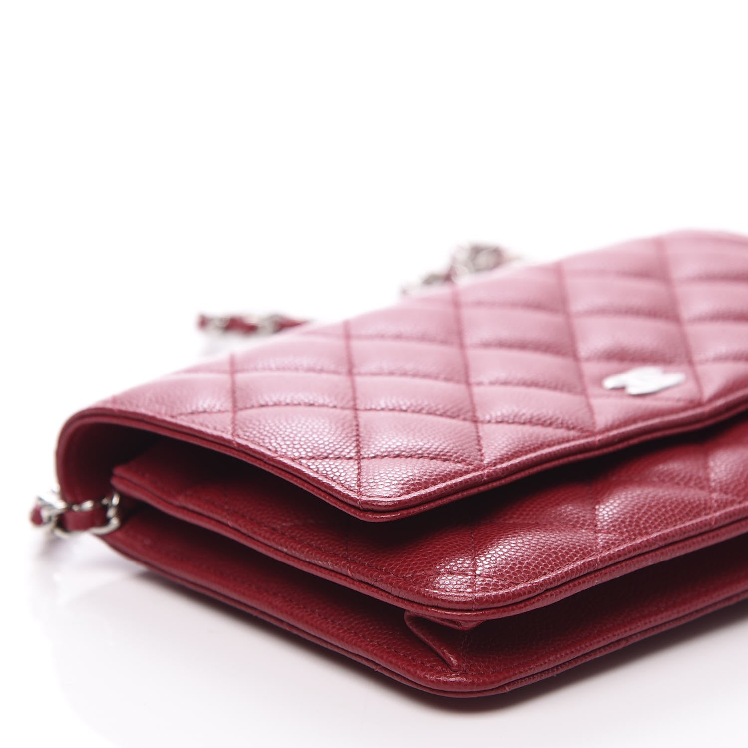Chanel Caviar Quilted Wallet On Chain WOC Dark Red 7 of 10