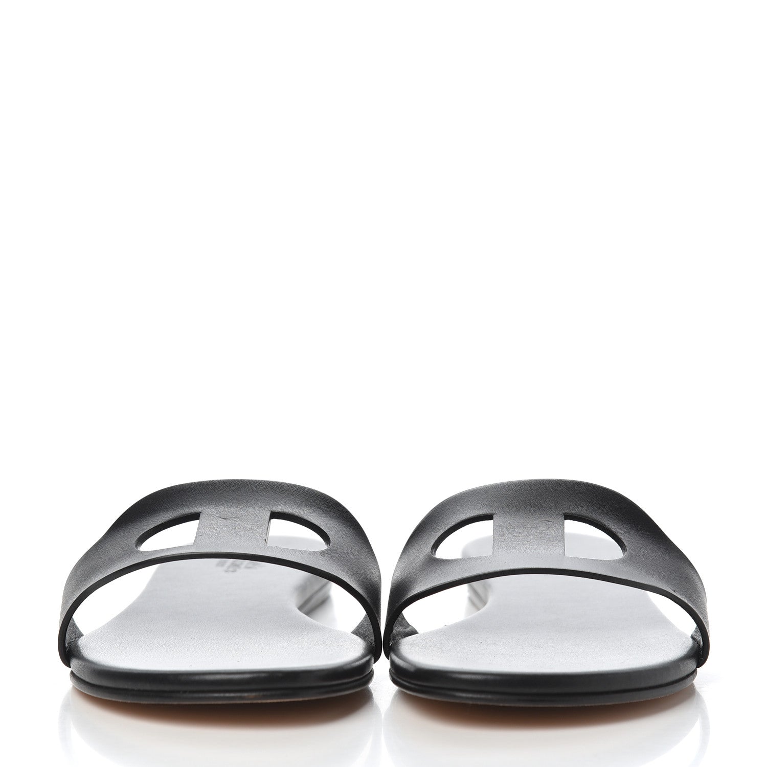 Hermes Calfskin Lisboa Sandals 37 Black 2 of 13