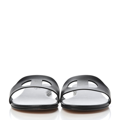 Hermes Calfskin Lisboa Sandals 37 Black 2 of 13
