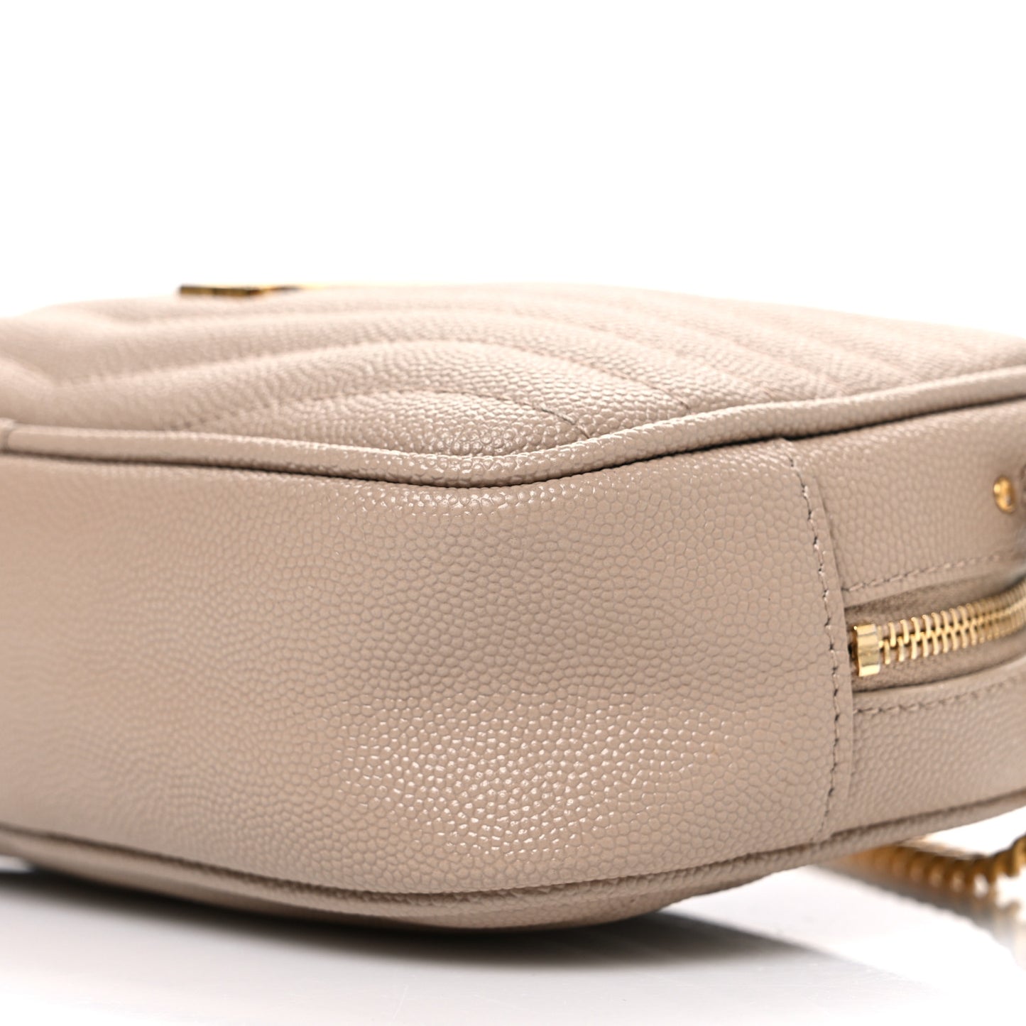 Grain De Poudre Matelasse Monogram Mini Lou Camera Bag Dark Beige